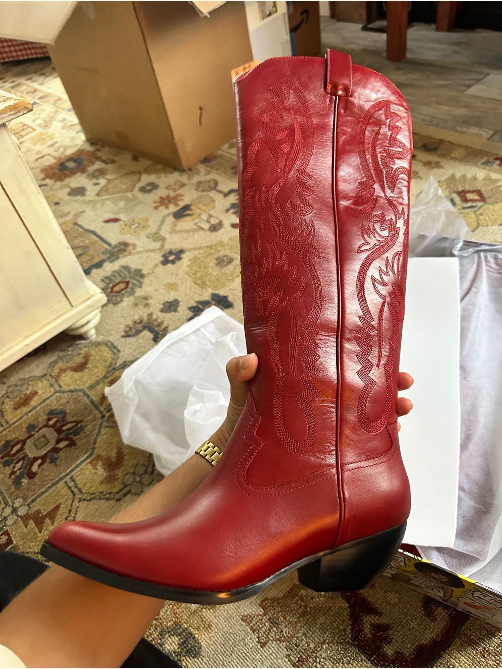 NWT Free People Jeffrey Campbell Red Calvera Boots sz 8.5 - Picture 3 of 9